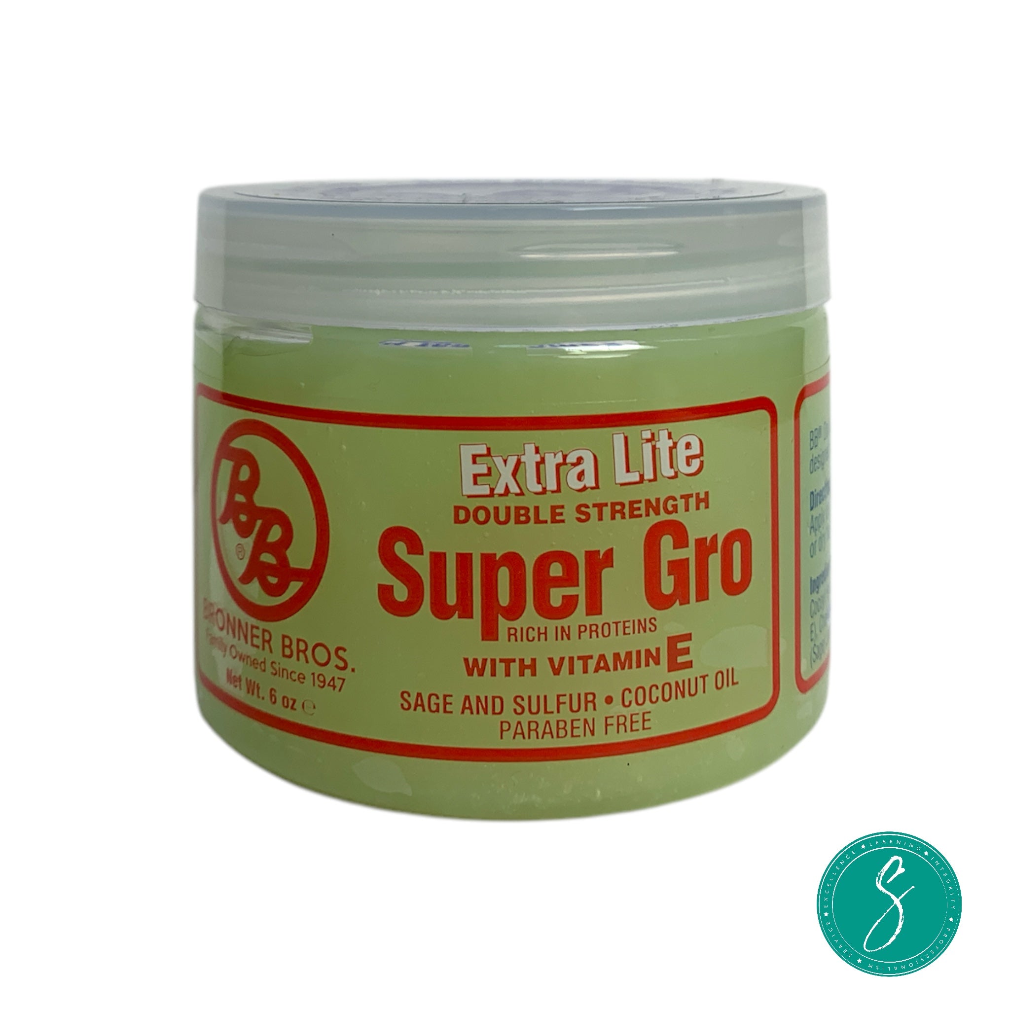 Jar of BB Super Gro Hair & Scalp Conditioner, formulated to moisturize, reduce breakage, and support healthy hair growth for textured and natural styles.