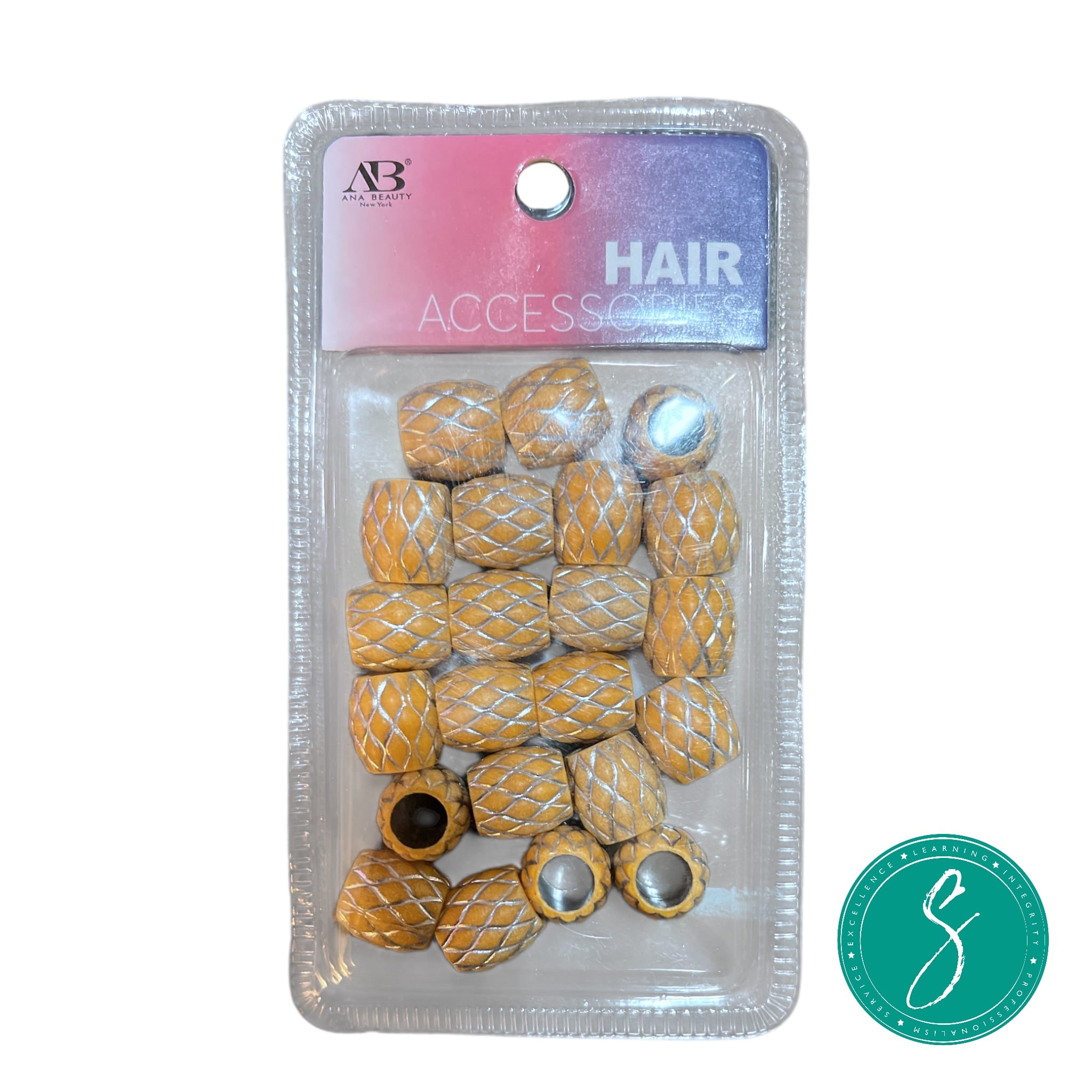 AB Metallic Wood Beads Gold or Silver