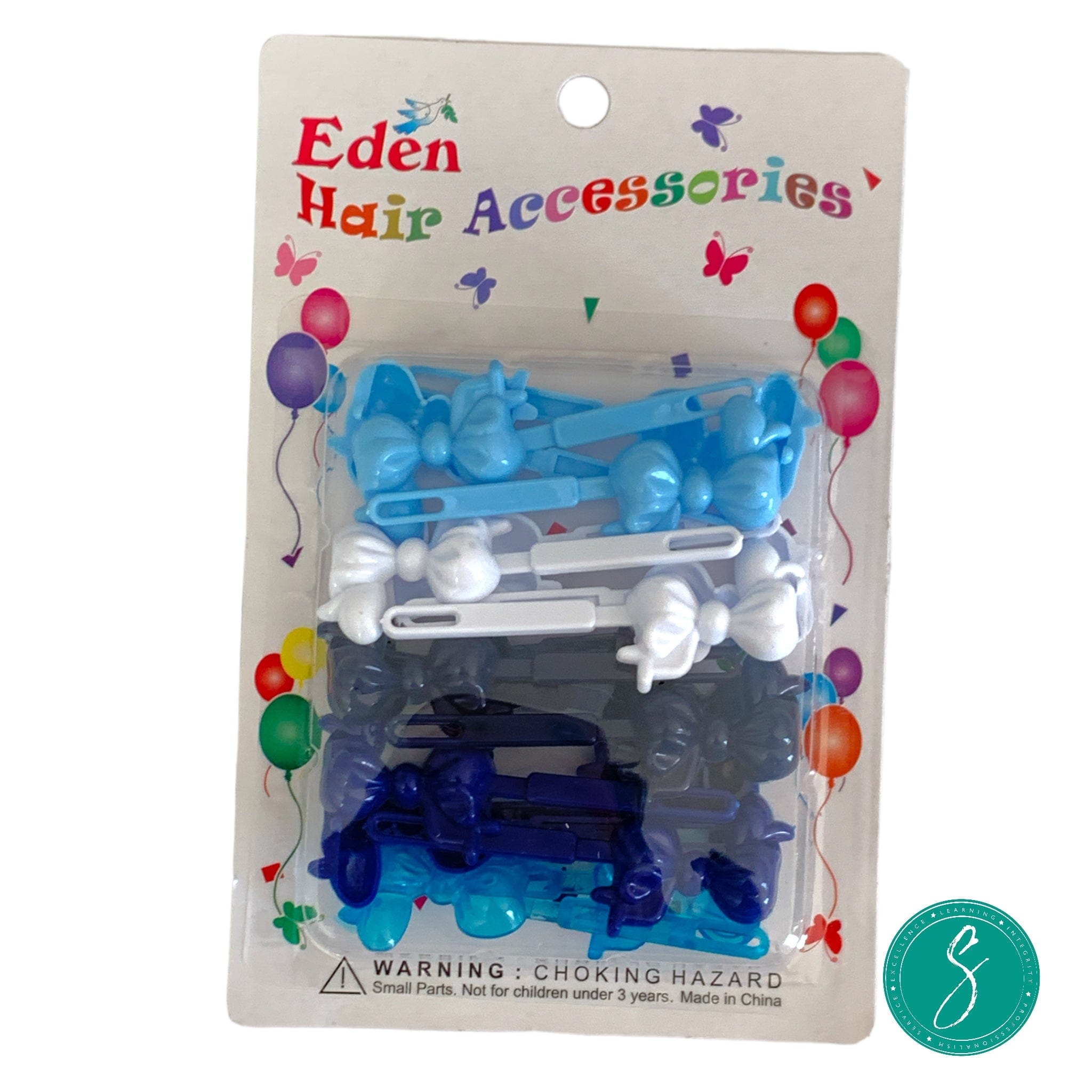 Eden Blue Hair Bow Barrettes