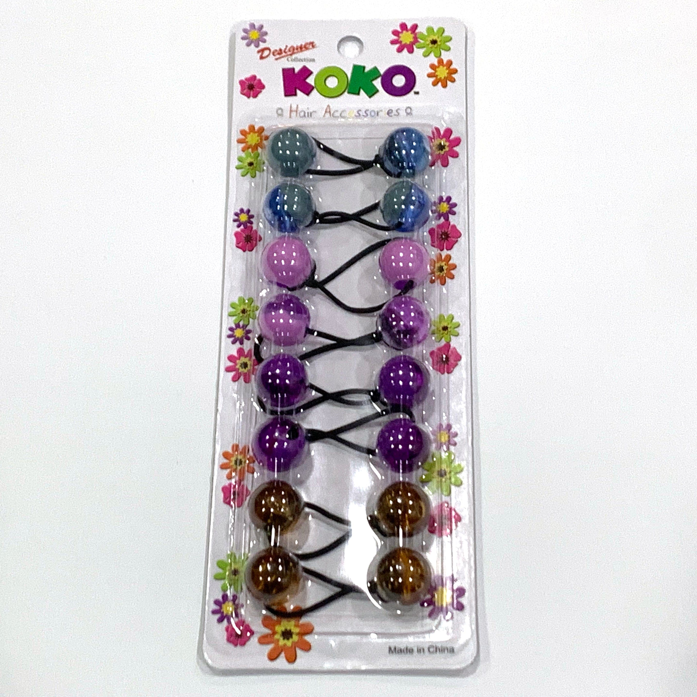 KOKO Hair Balls Blue, Purple, and Brown