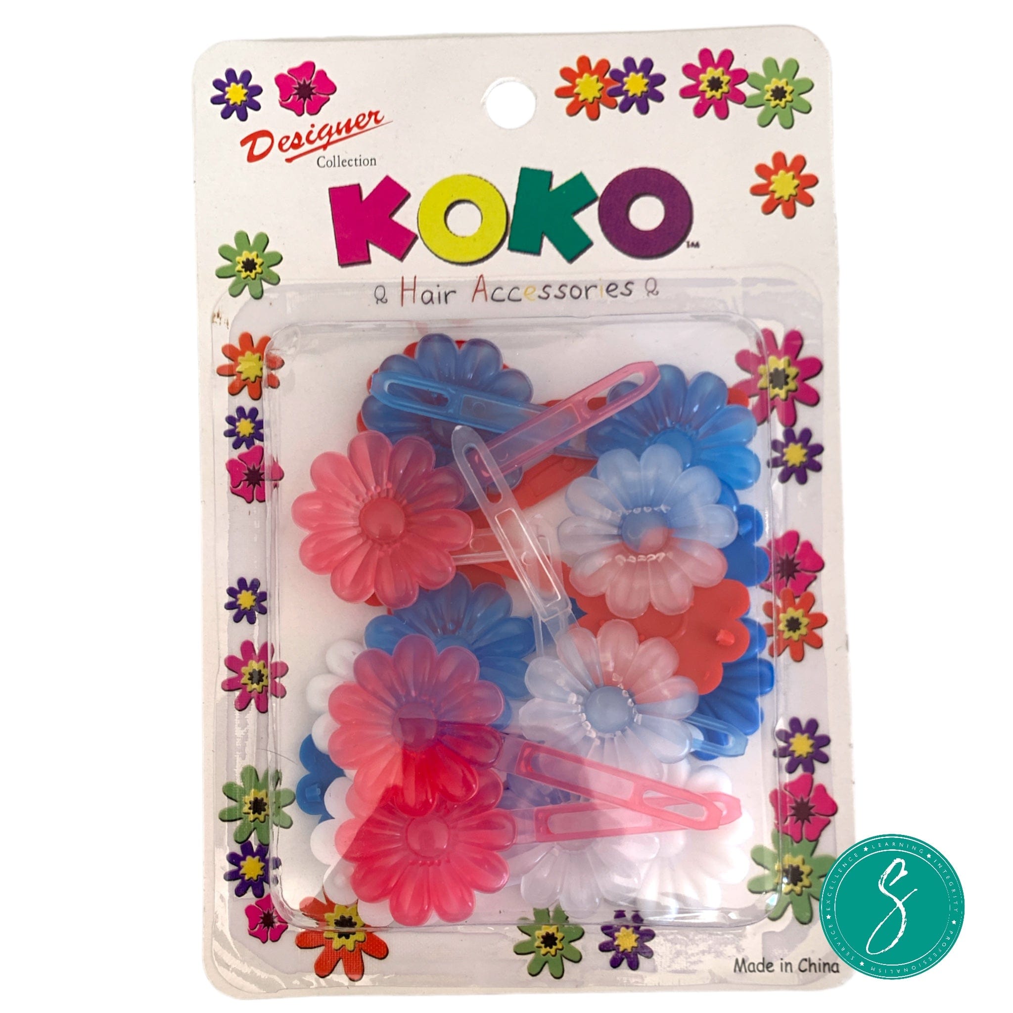 KOKO Hair Flowers Red, Whi, Blu