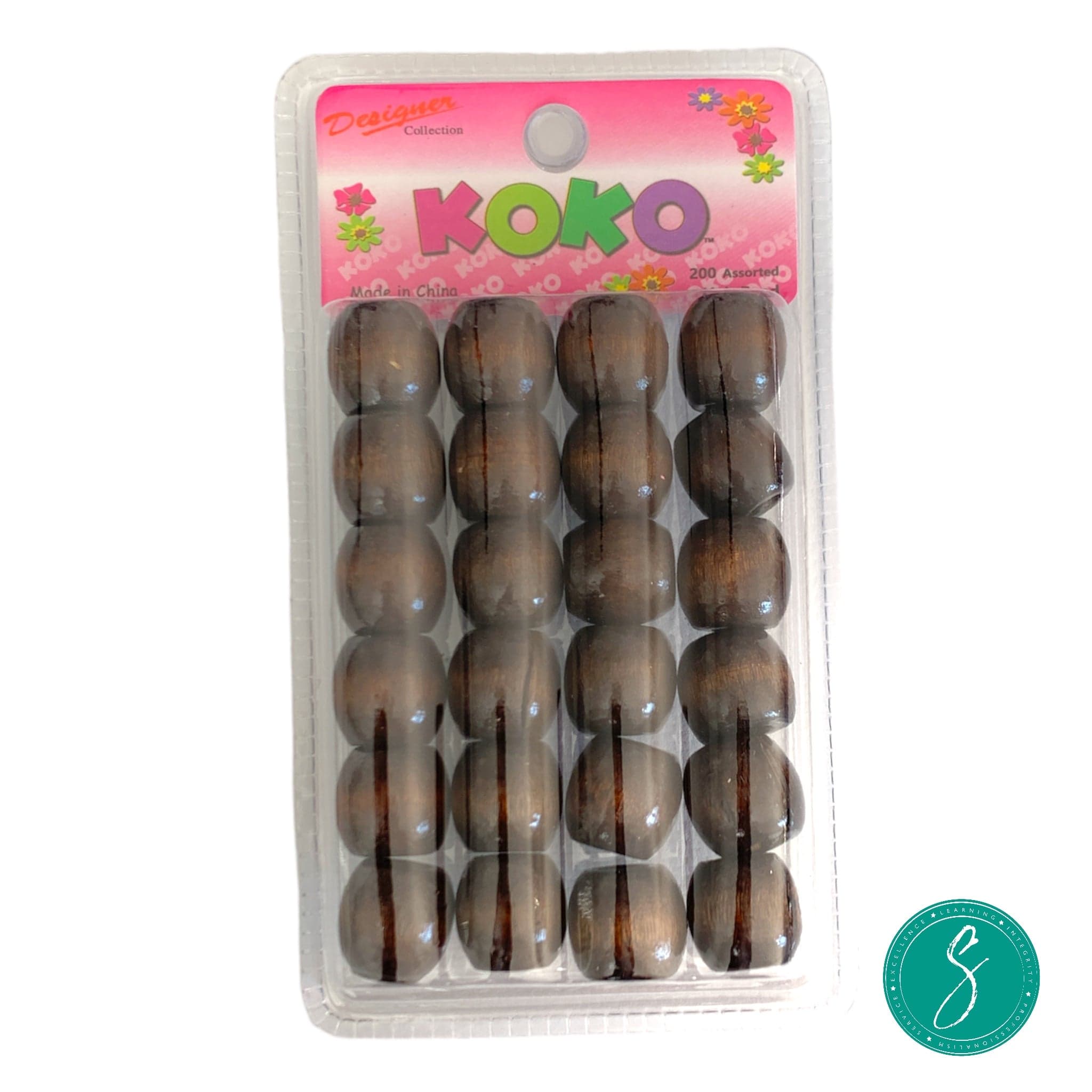Koko Wood Beads- Dark Brown