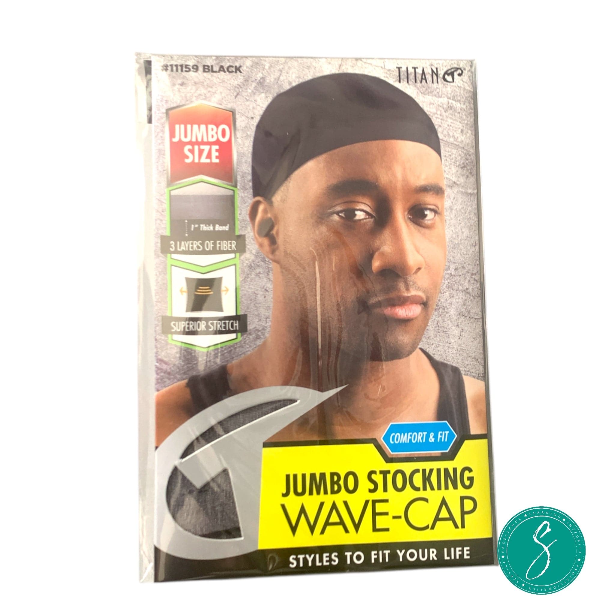 Titan Jumbo Stocking Wave-Cap - Black