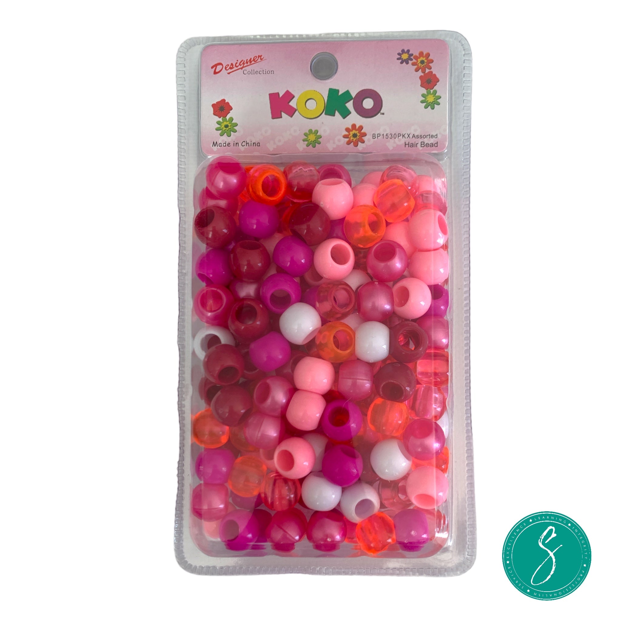 Koko Hair Beads - L - Hot Pink