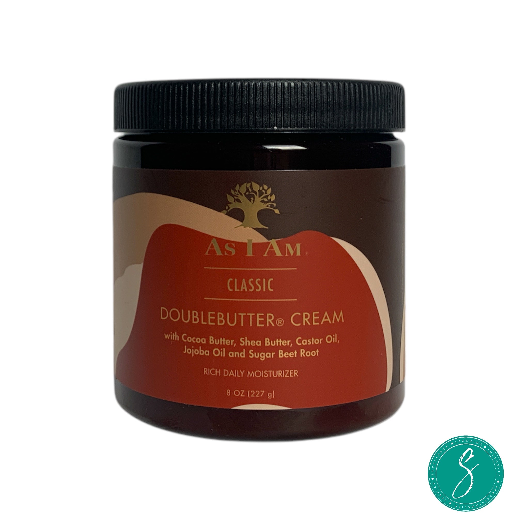 Jar of As I Am DoubleButter Cream, a rich moisturizer with shea and cocoa butter, designed to hydrate, soften, and define dry, natural curly and coily hair.