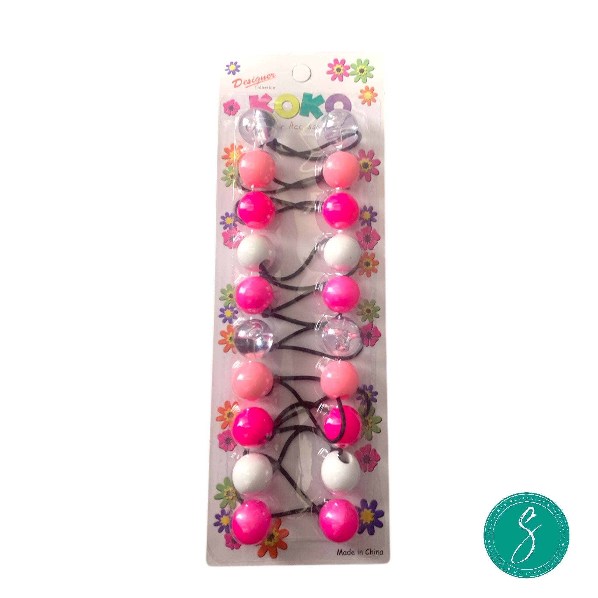 Koko Hair Balls - Pink Clear, & White Mix