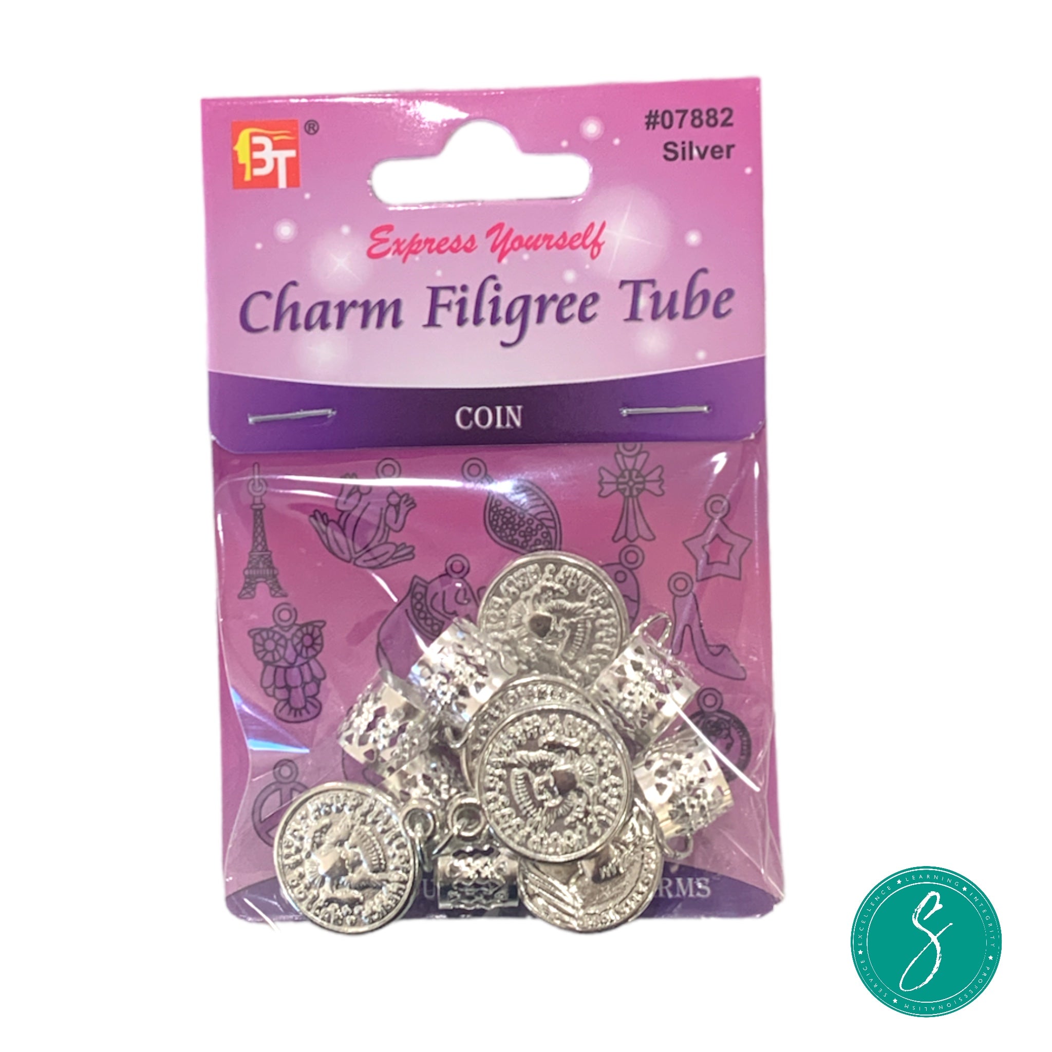 Filigree Tube Silver - Coin