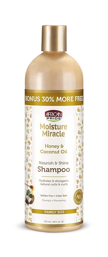 African Pride Moisture Miracle Shampoo, Honey & Coconut Oil
