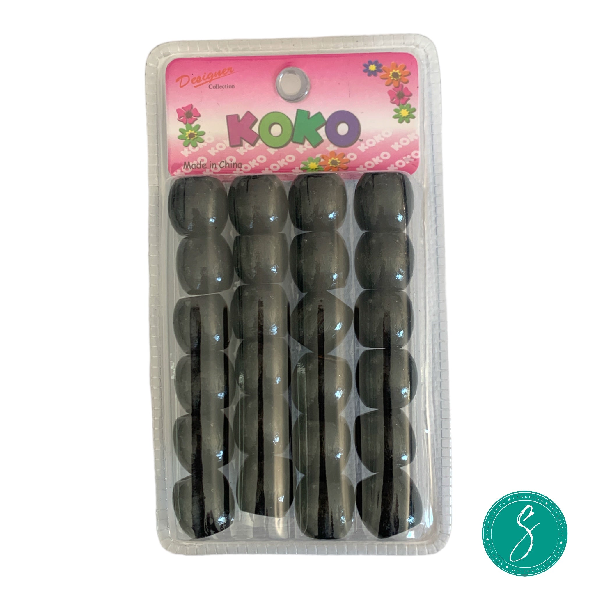 Koko Wood Beads - L - Black