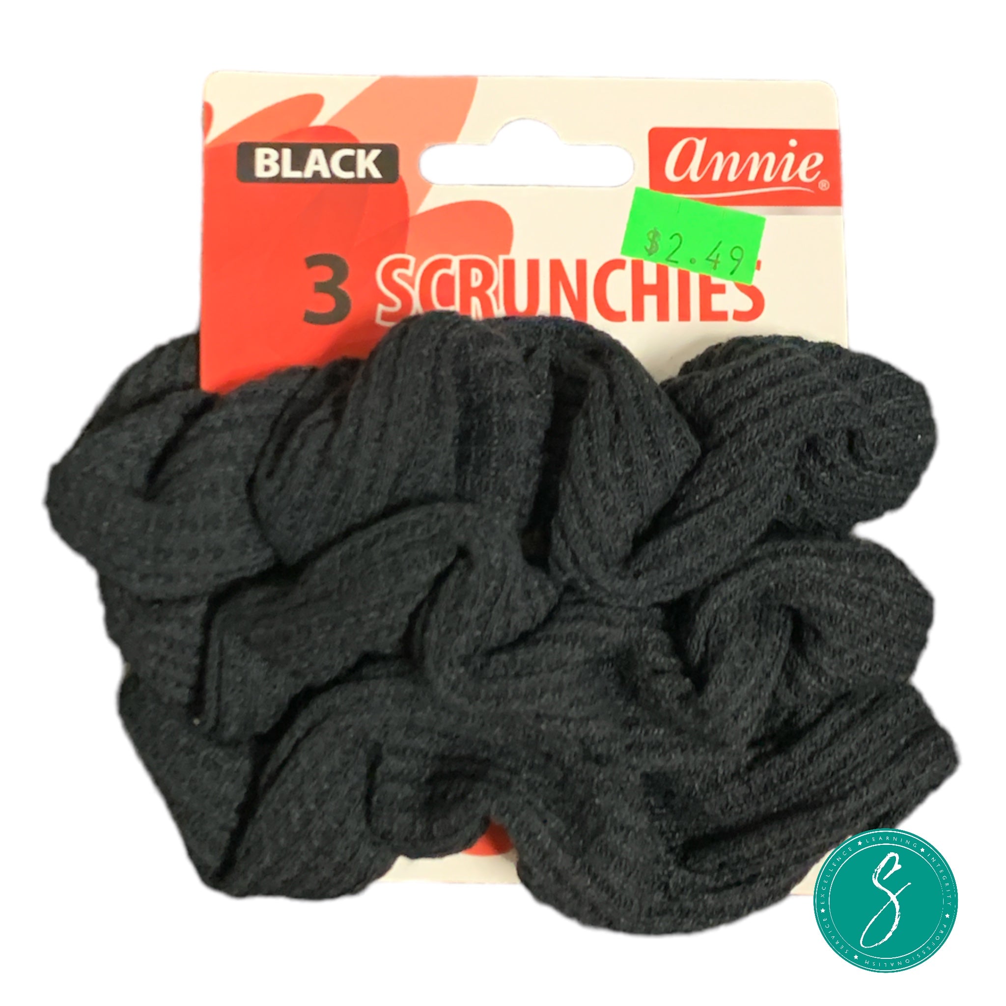 Annie Scrunchies Black 3 CT