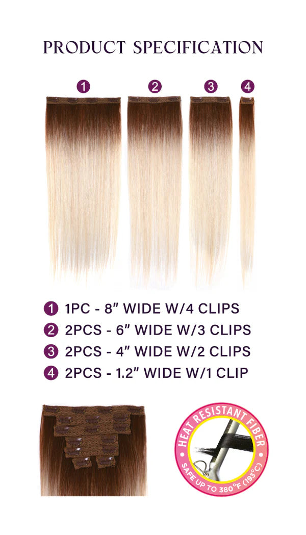 Ruby Synthetic Clip-Ins 22" #2