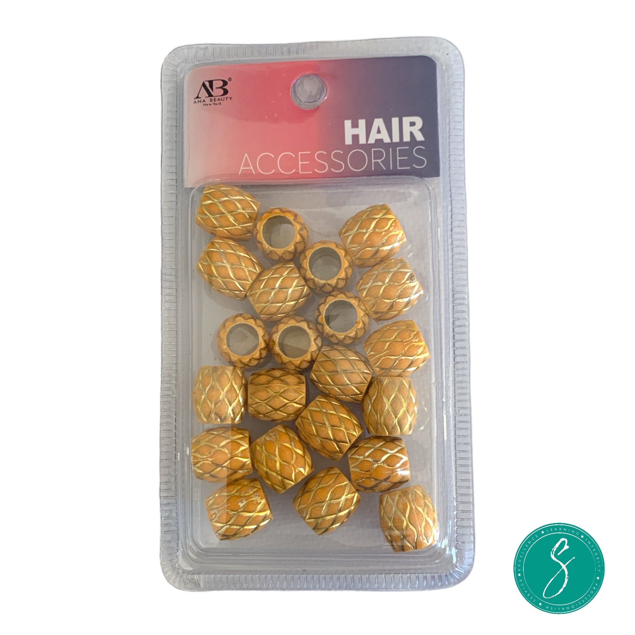 AB Metallic Wood Beads Assorted