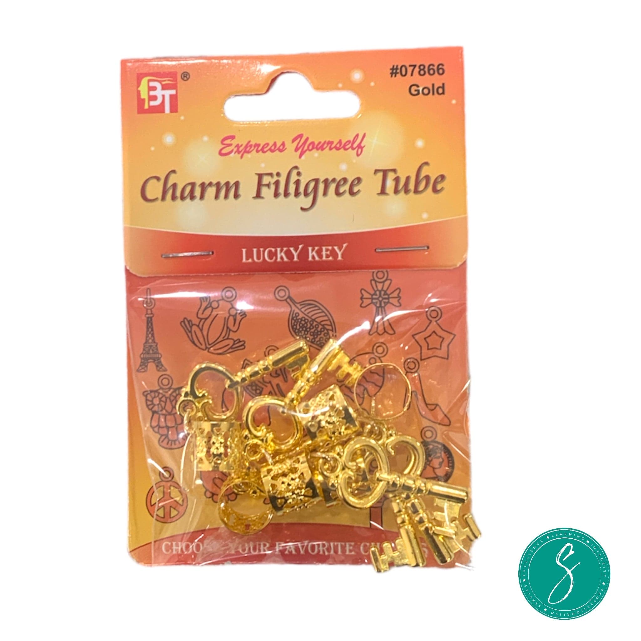 BT Charm Filigree Key Gol#07866