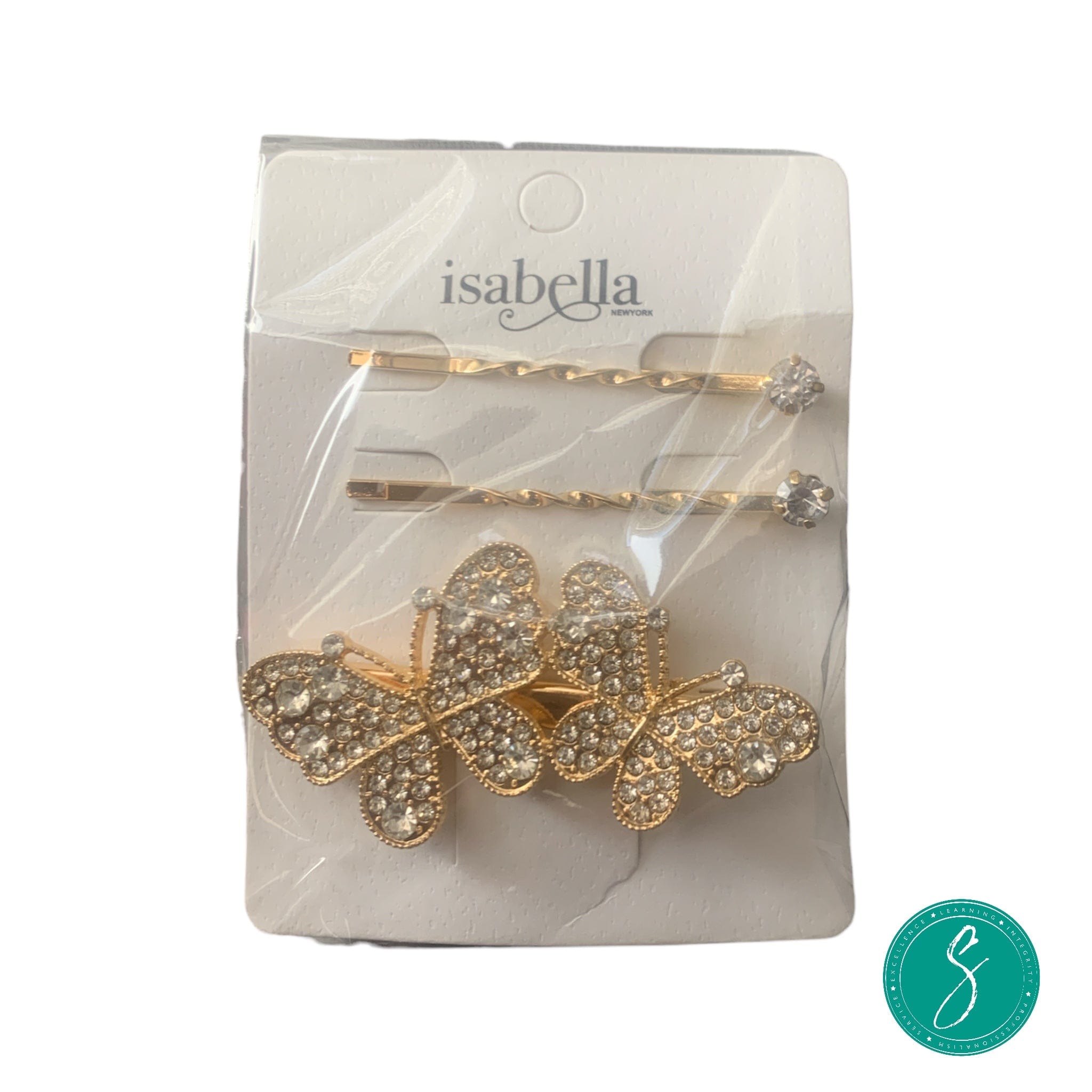 Hair Butterfly Clip w/ Jeweled Bobby Pins