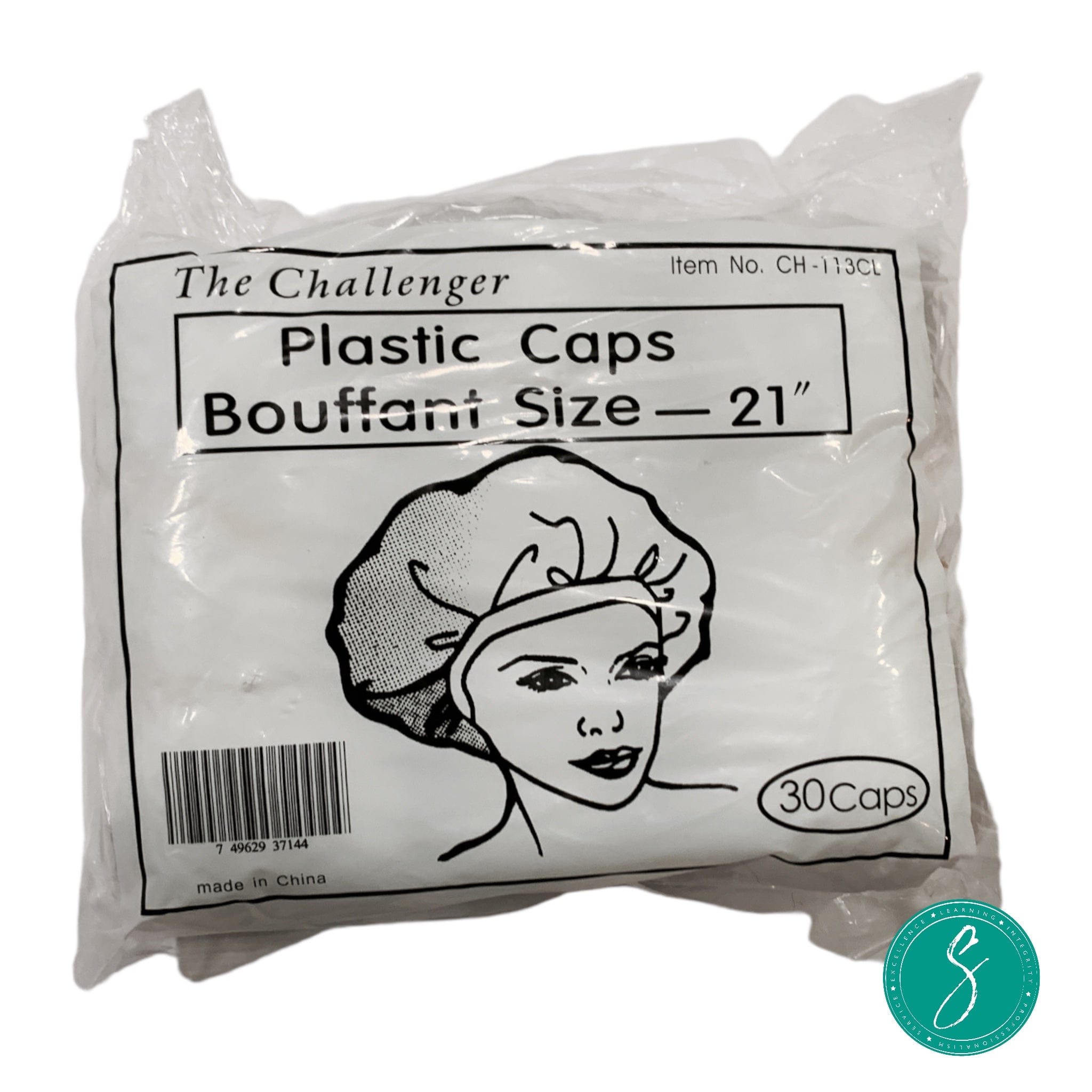 Plastic Caps Bouffant Size - 21" - 30 Count